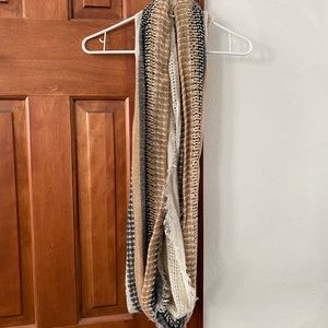 Cream, tan & black infinity scarf